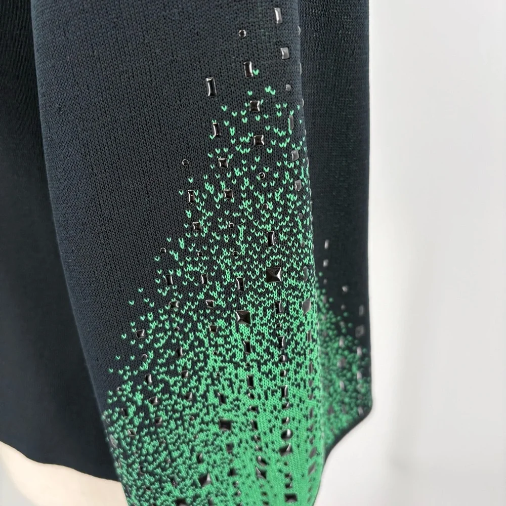 Toula‎ Knit Green and Black Sweater Jacket Set Small